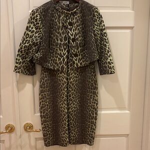 Chic Animal Print Dress with Jacket